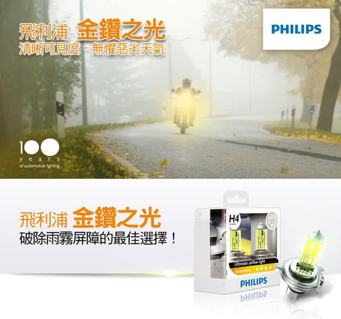 【PHILIPS飛利浦】車燈 金鑽之光WeatherVision(公司貨)