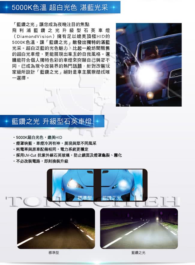 【PHILIPS飛利浦】車燈 藍鑽之光DiamondVision(公司貨)