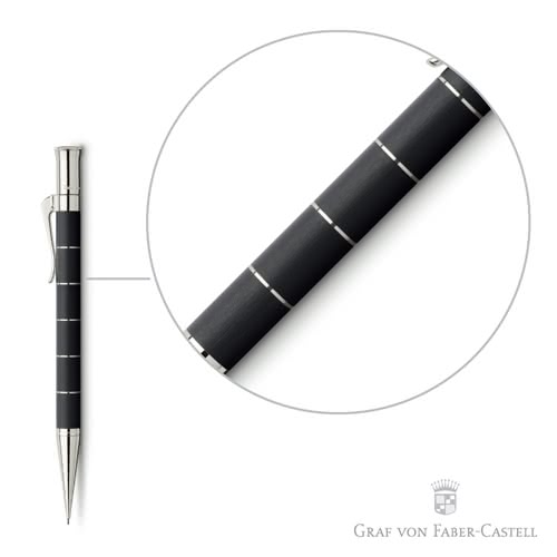 【GRAF VON FABER-CASTELL】黑檀木白金環 自動鉛筆(經典系列)