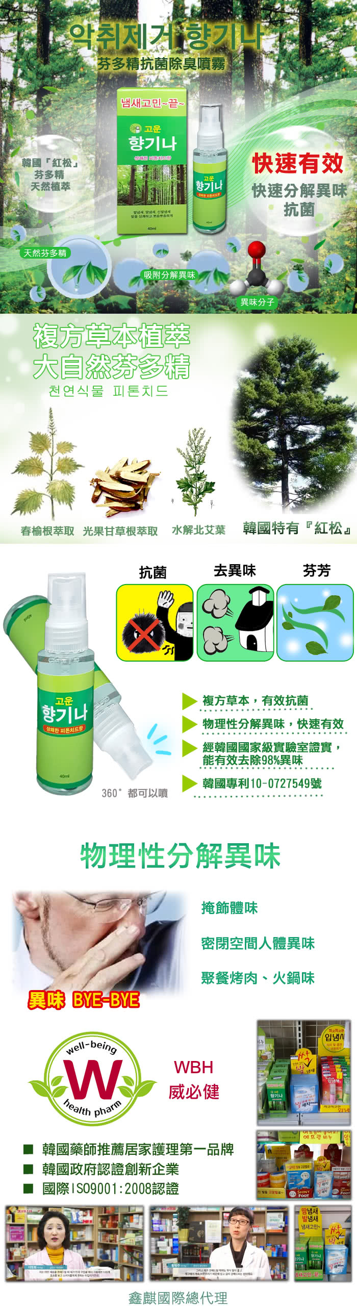 【WBH威必健】芬多精抗菌除臭噴霧(40ml)