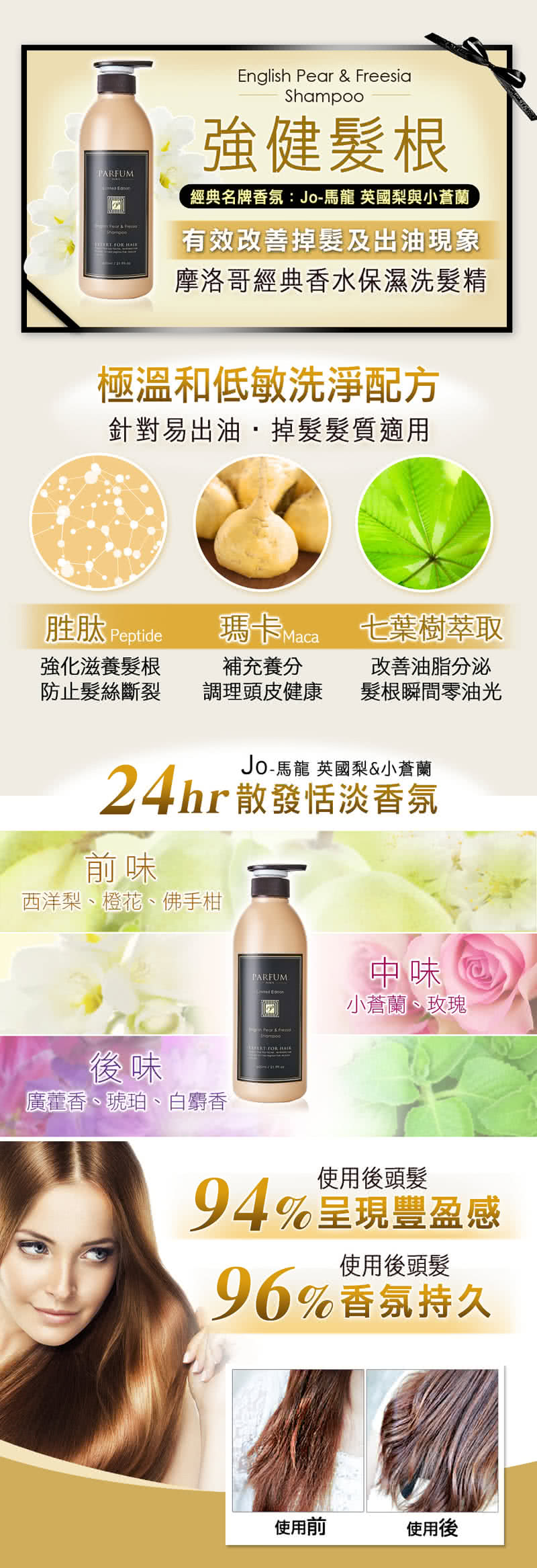 【Parfum 巴黎帕芬】摩洛哥名牌香水洗髮精600mlX2入組(水梨花蕾、小蒼蘭 多款可選)