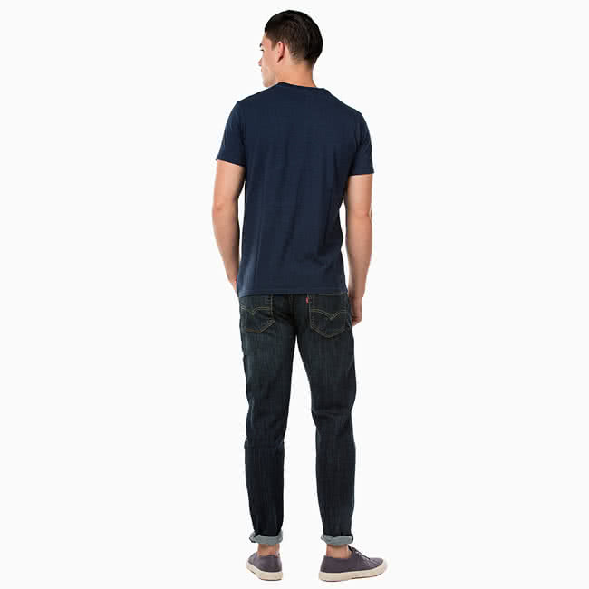 【Levis】短袖純棉 Tee / 印花 / 藍