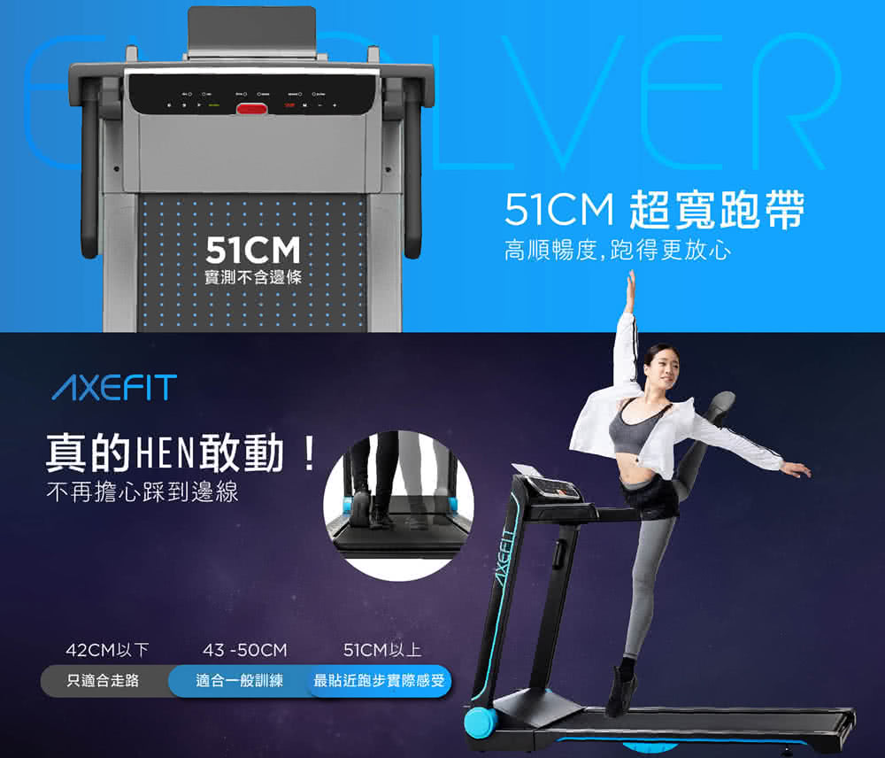 Wellcome好吉康 Axefit 進化者2 電動跑步機51cm大跑道免安裝 藍芽喇叭 專屬app Momo購物網