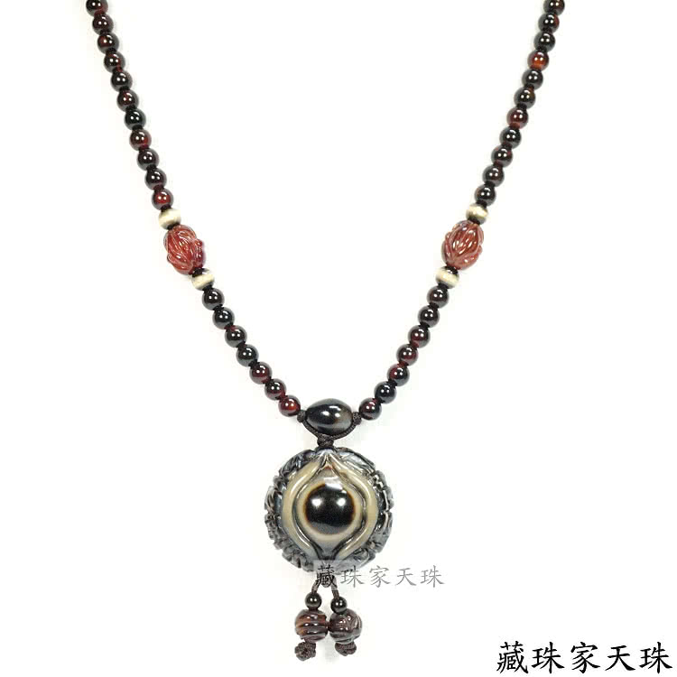 藏珠家】精品33mm鈣化老礦財咒天眼天珠項鍊- momo購物網- 好評推薦