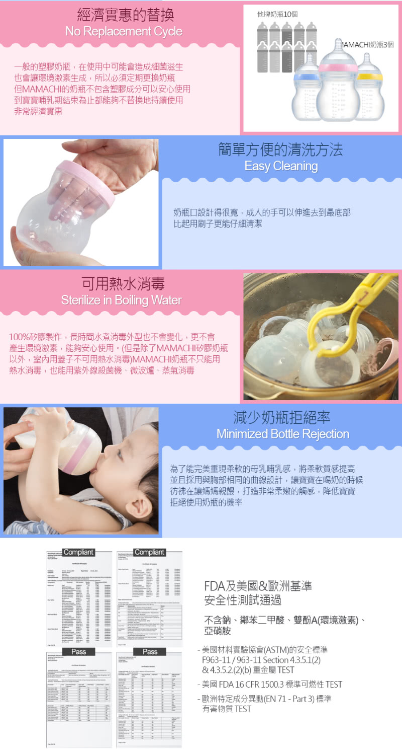 產生環境激素,能夠安心使用。但是除了MAMACHI矽膠奶瓶