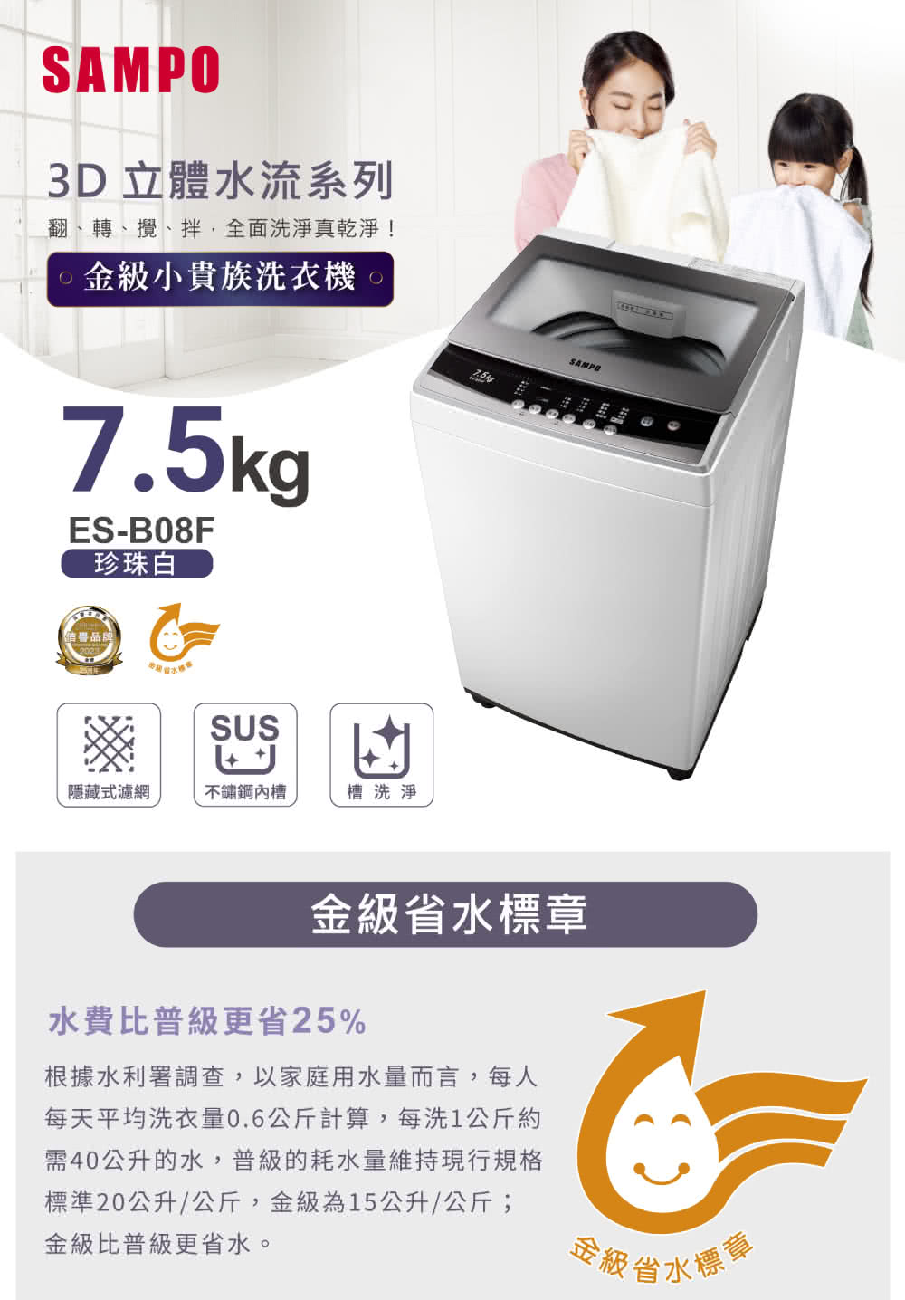 每天平均洗衣量0.6公斤計算,每洗1公斤約