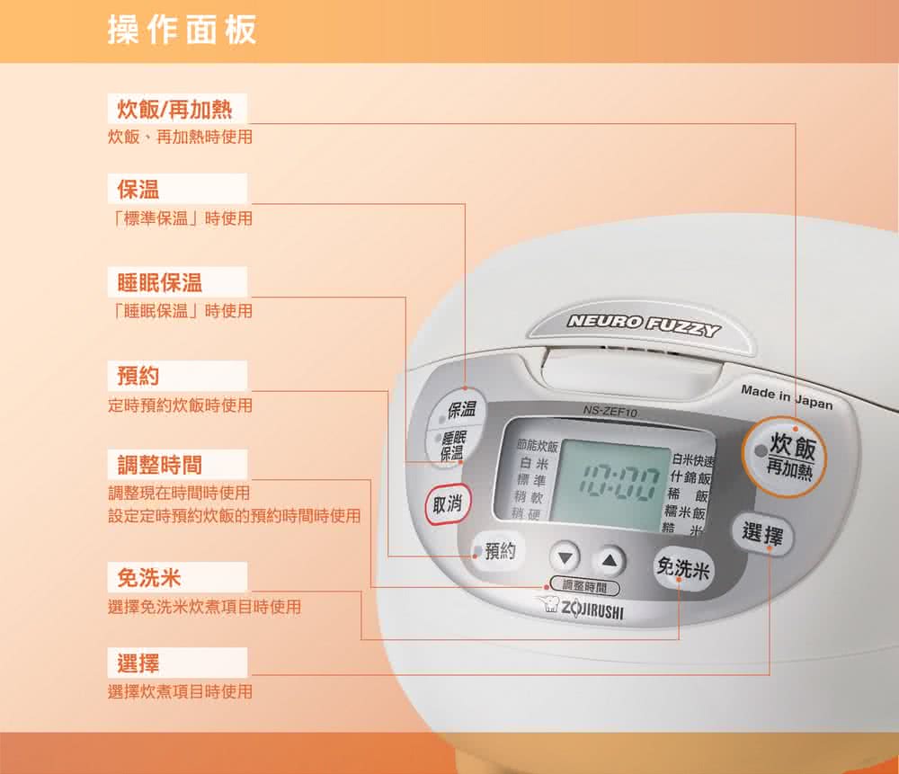 設定定時預約炊飯的預約時間時使用