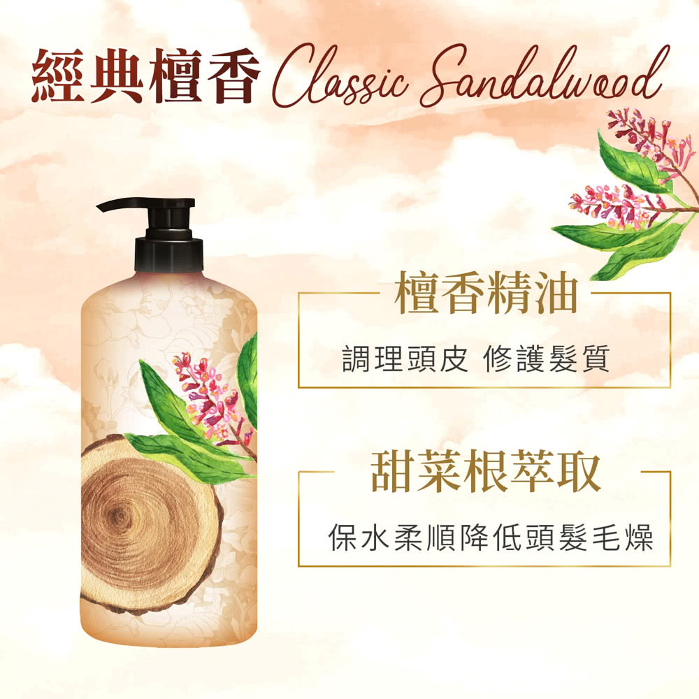 經典檀香 Classic Sandalveod 檀香精油 調理頭皮 修護髮質 甜菜根萃取 保水柔順降低頭髮毛燥 