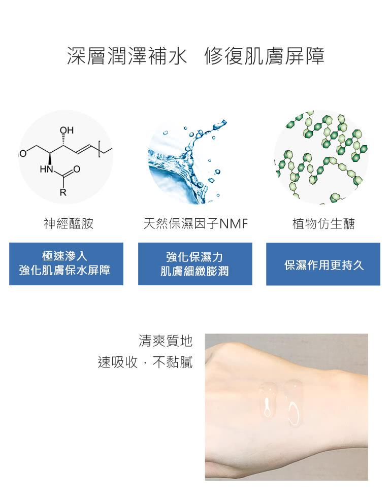 深層潤澤補水 修復肌膚屏障