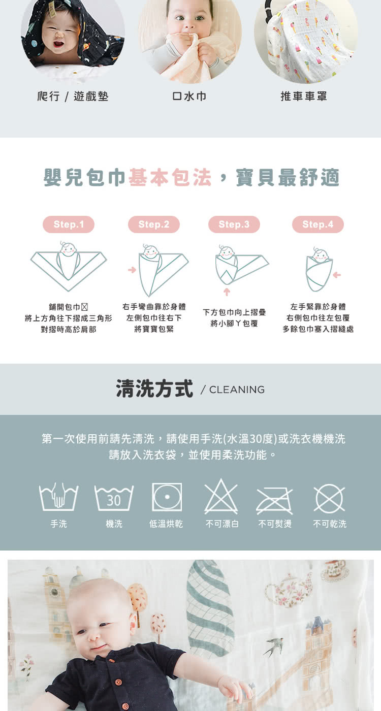 Loulou Lollipop - 竹纖維透氣包巾-主題款-披薩派對 ((120x120cm))