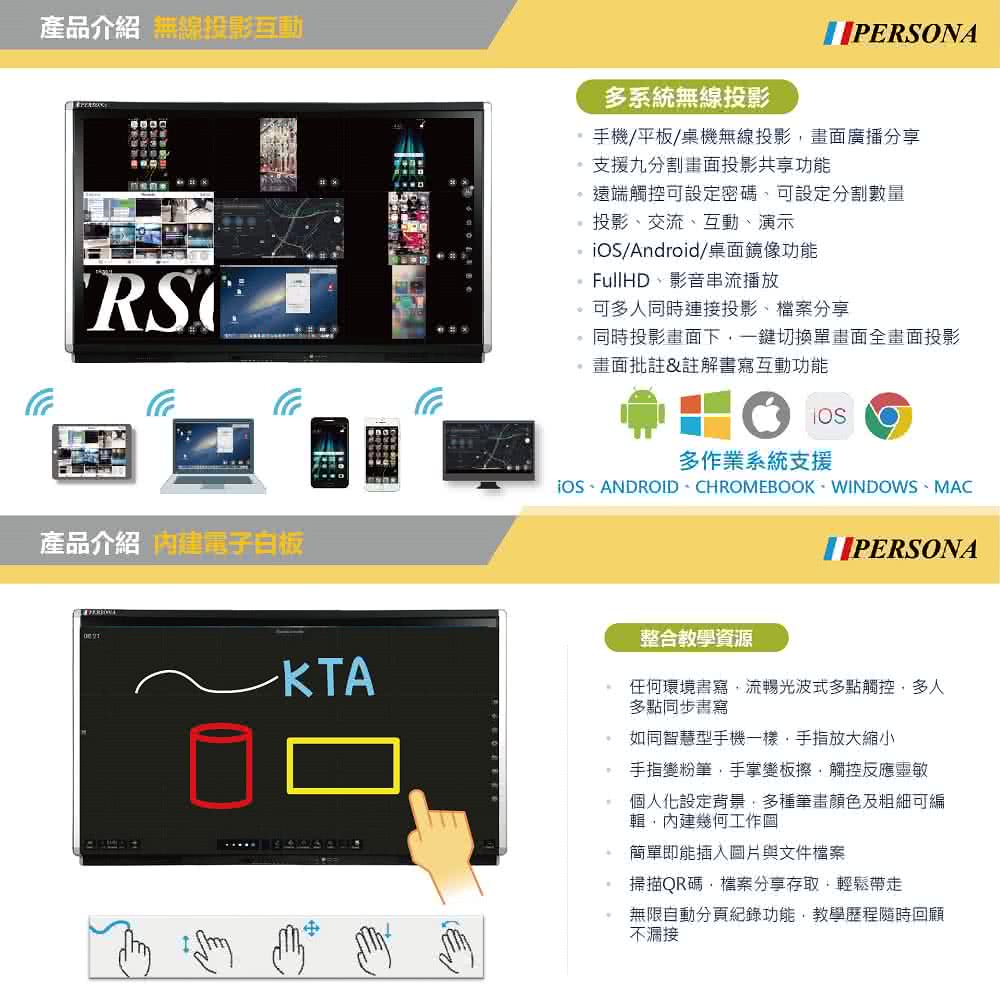 Persona 鴻興 75型4k紅外線多點觸控液晶螢幕kta Plus 升級高規格加值加量不加價 Momo購物網