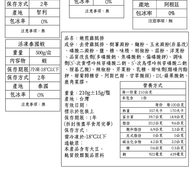 鉀、甜菊醇糖苷、阿斯巴甜、甘草酸銨、DL蘋果酸鈉、