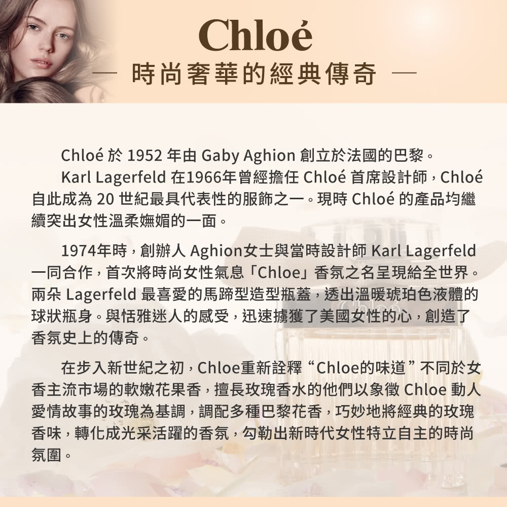 Karl Lagerfeld 在1966年曾經擔任Chloe 首席設計師,Chloe