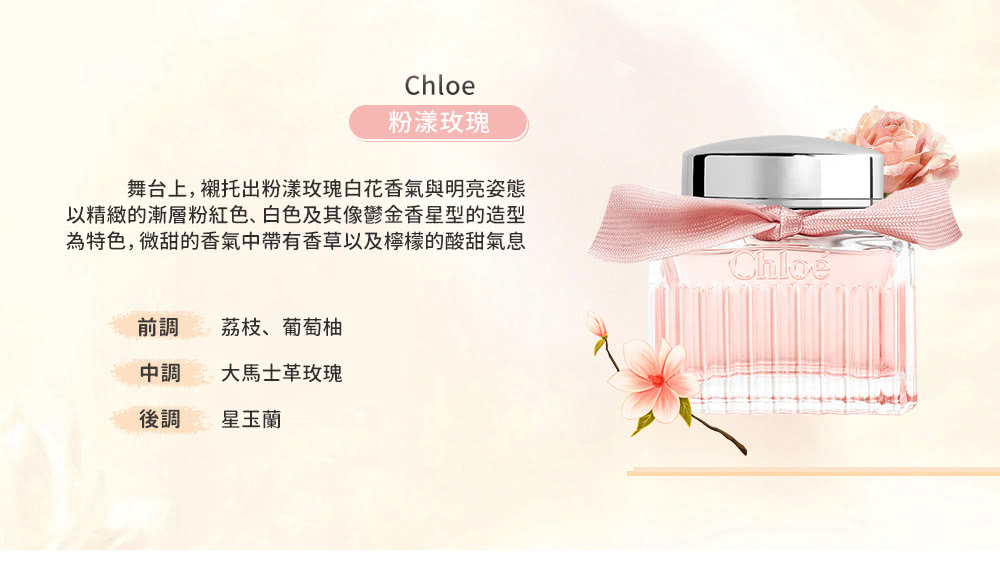 以精緻的漸層粉紅色、白色及其像鬱金香星型的造型