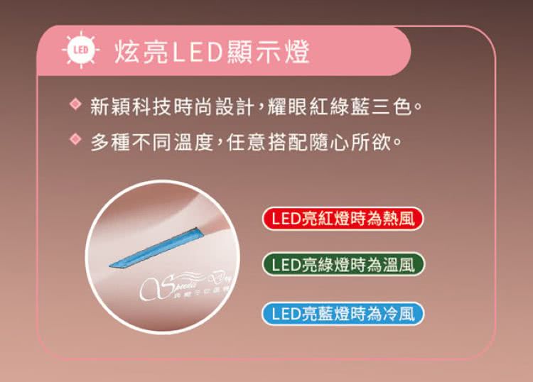 新穎科技時尚設計,耀眼紅綠藍三色。