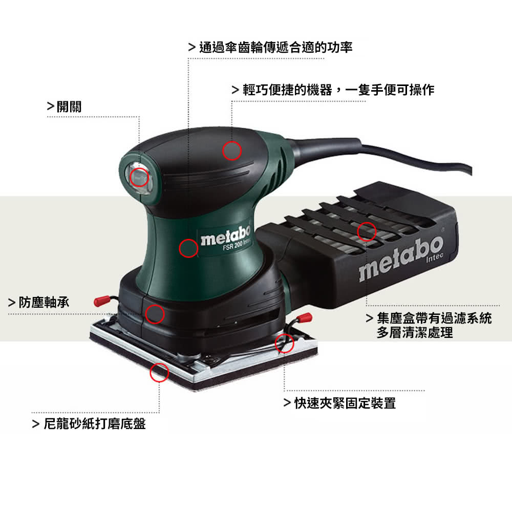 Metabo 美達寶 方形砂紙機fsr 200 Momo購物網