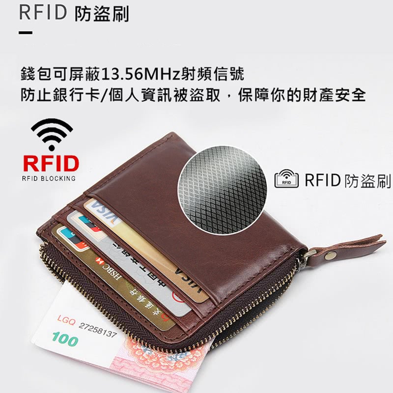RFID 防盗刷 錢包可屏蔽13.56MHz射頻信號 防止銀行卡個人資訊被盜取,保障你的財產安全 国中 RFID防盜刷 