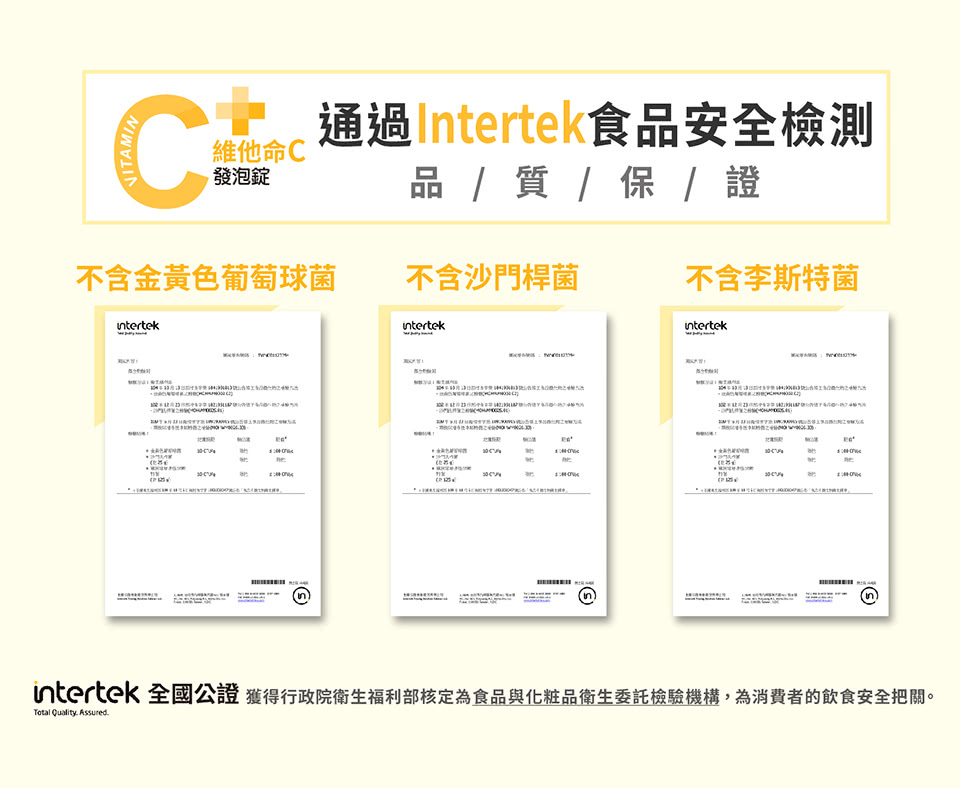 intertek 全國公證 獲得行政院衛生福利部核定為食品與化粧品衛生委託檢驗機構,為消費者的飲食安全把關。