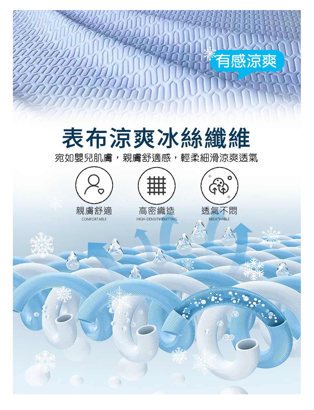 宛如嬰兒肌膚,親膚舒適感,輕柔細滑涼爽透氣
