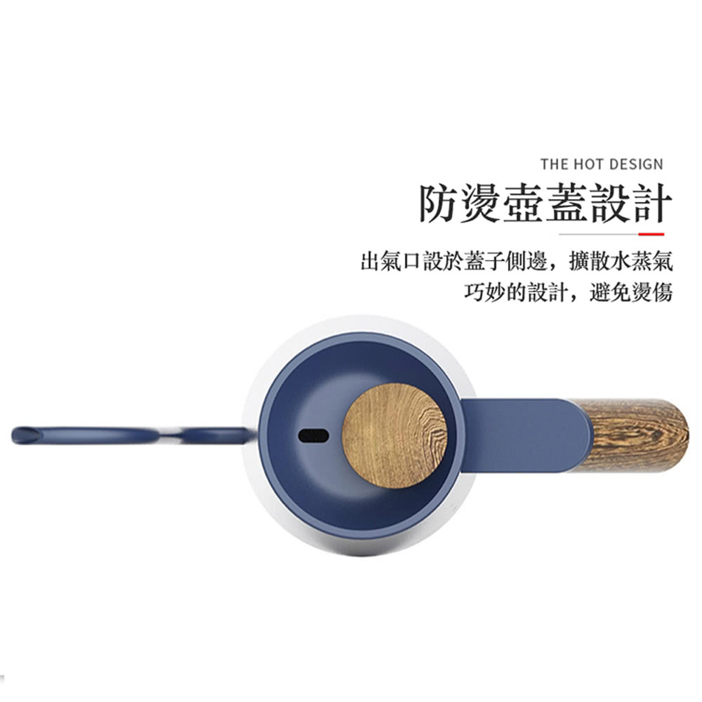 防燙壺蓋設計 出氣口設於蓋子側邊,擴散水蒸氣 巧妙的設計,避免燙傷 