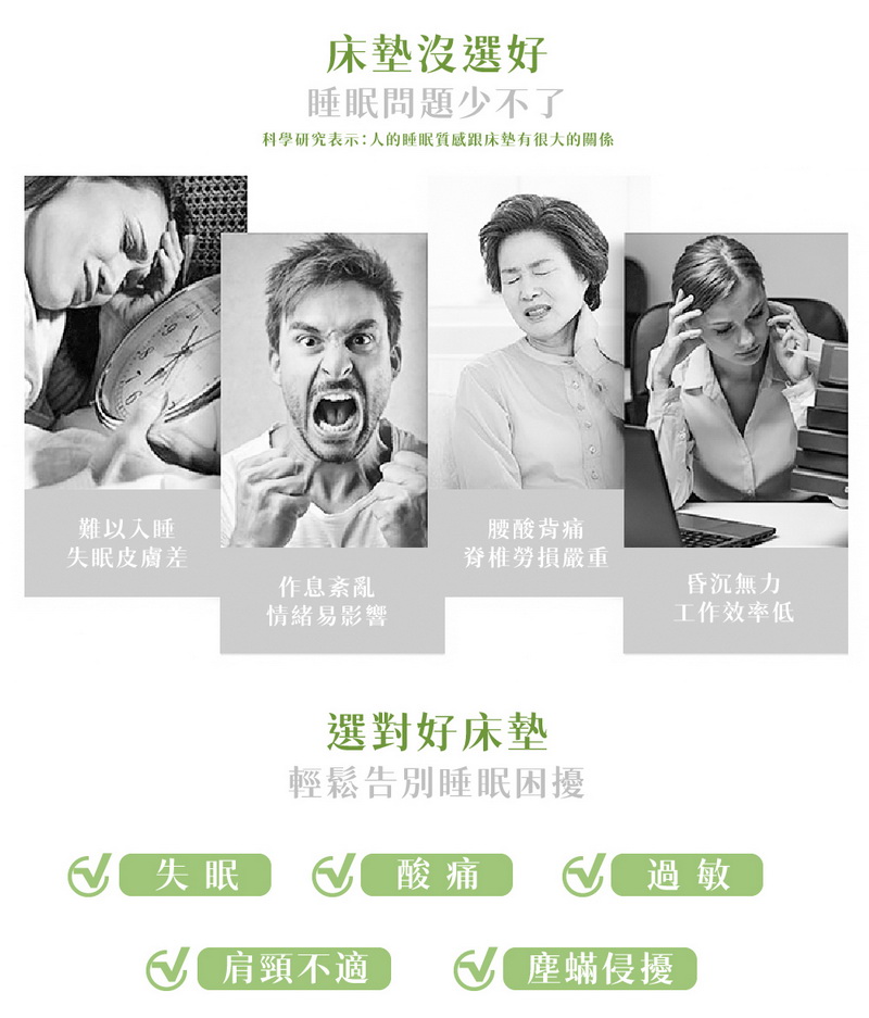 科學研究表示人的睡眠質感跟床墊有很大的關係