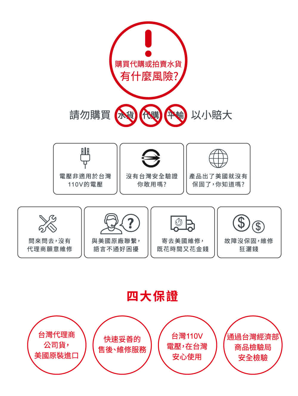 沒有台灣安全驗證 產品出了美國就沒有