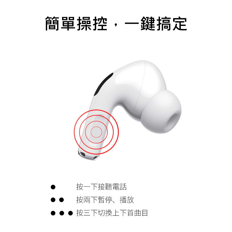 簡單操控,一鍵搞定 按一下接聽電話 按兩下暫停、播放 按三下切換上下首曲目 