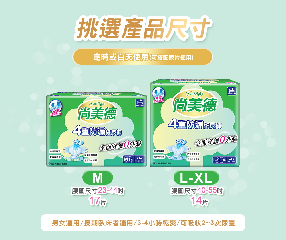 男女適用長期臥床者適用34小時乾爽可吸收23次尿量