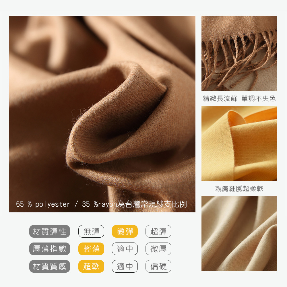 65 % polyester  35 %rayon為台灣常規紗支比例