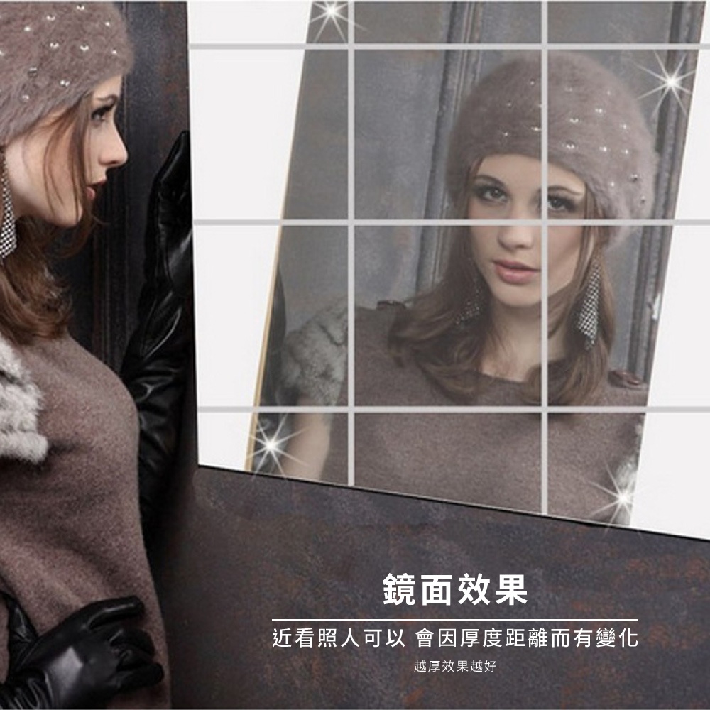 鏡面效果 近看照人可以 會因厚度距離而有變化 越厚效果越好 