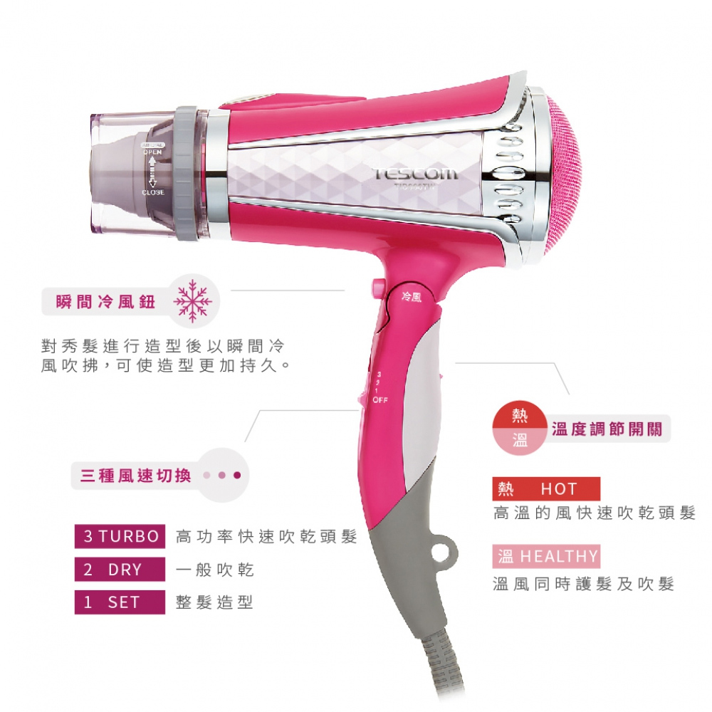 3 TURBO 高功率快速吹乾頭髮