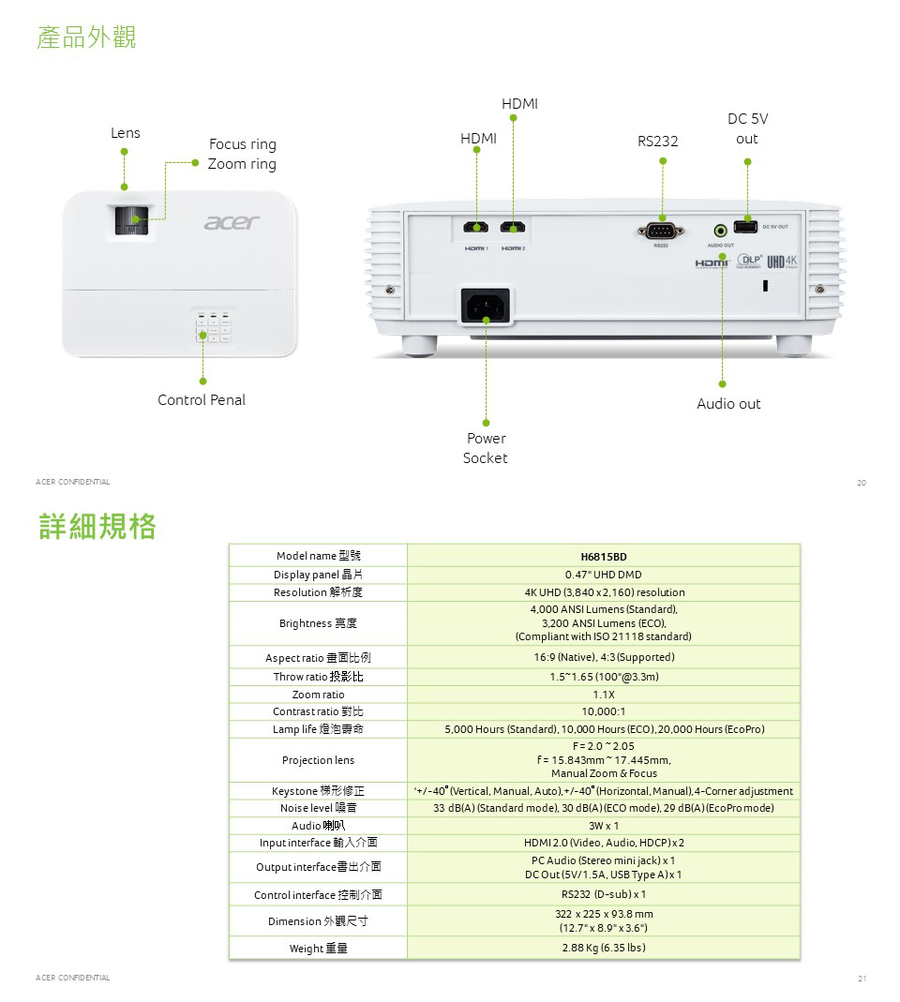 Acer宏碁 H6815BD - 詳情8