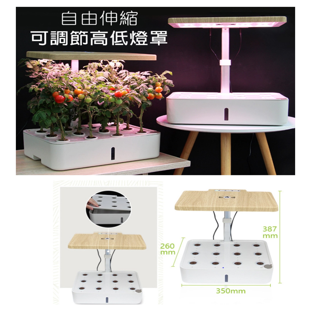 家庭智能led水耕植物無土栽培自動化栽培機 12珠 Momo購物網
