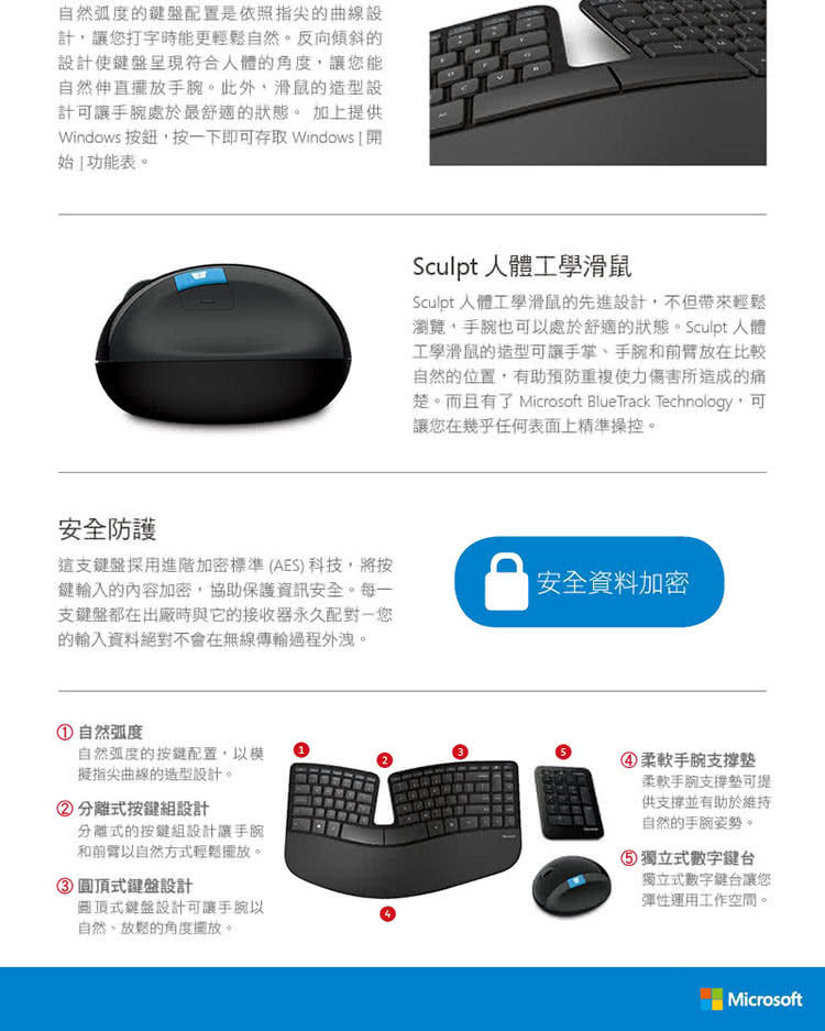人體工學鍵鼠組 Microsoft 微軟365 家用版中文盒裝 拆封後無法退換貨 Momo購物網