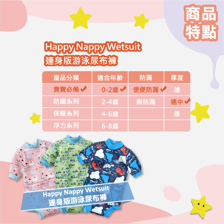 連身版游泳尿布褲