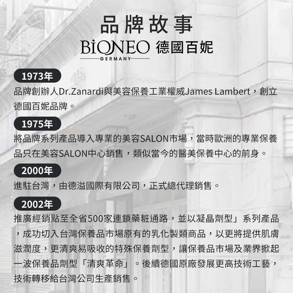 品牌創辦人Dr.Zanardi與美容保養工業權威James Lambert,創立