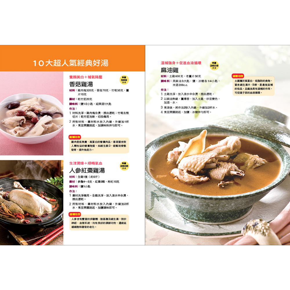 材料雞肉塊320克,香菇70克,竹筍35克,薑
