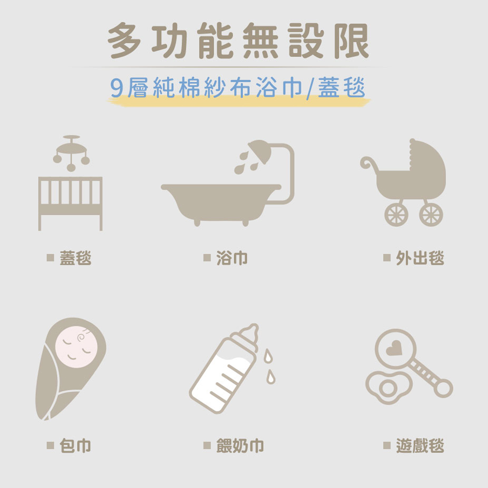 9層純棉紗布浴巾蓋毯