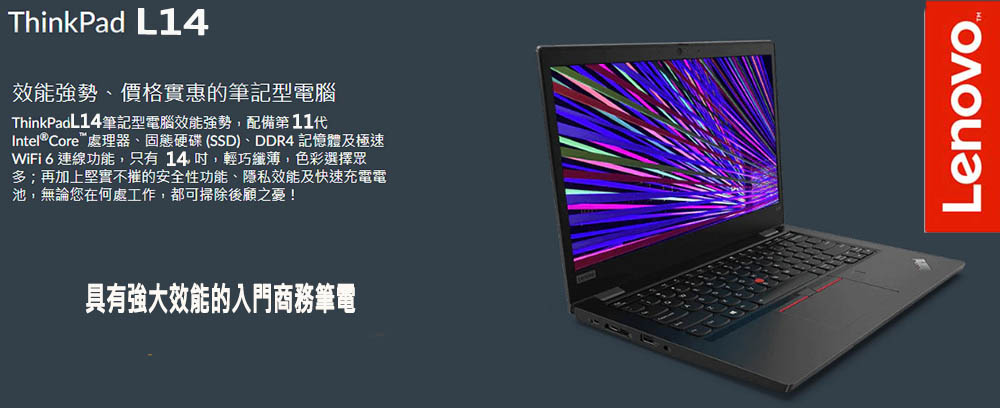 ThinkPad 聯想】L14 3年保固商務筆電14.1吋(I7-1165G7/8G/256G SSD+1TB 