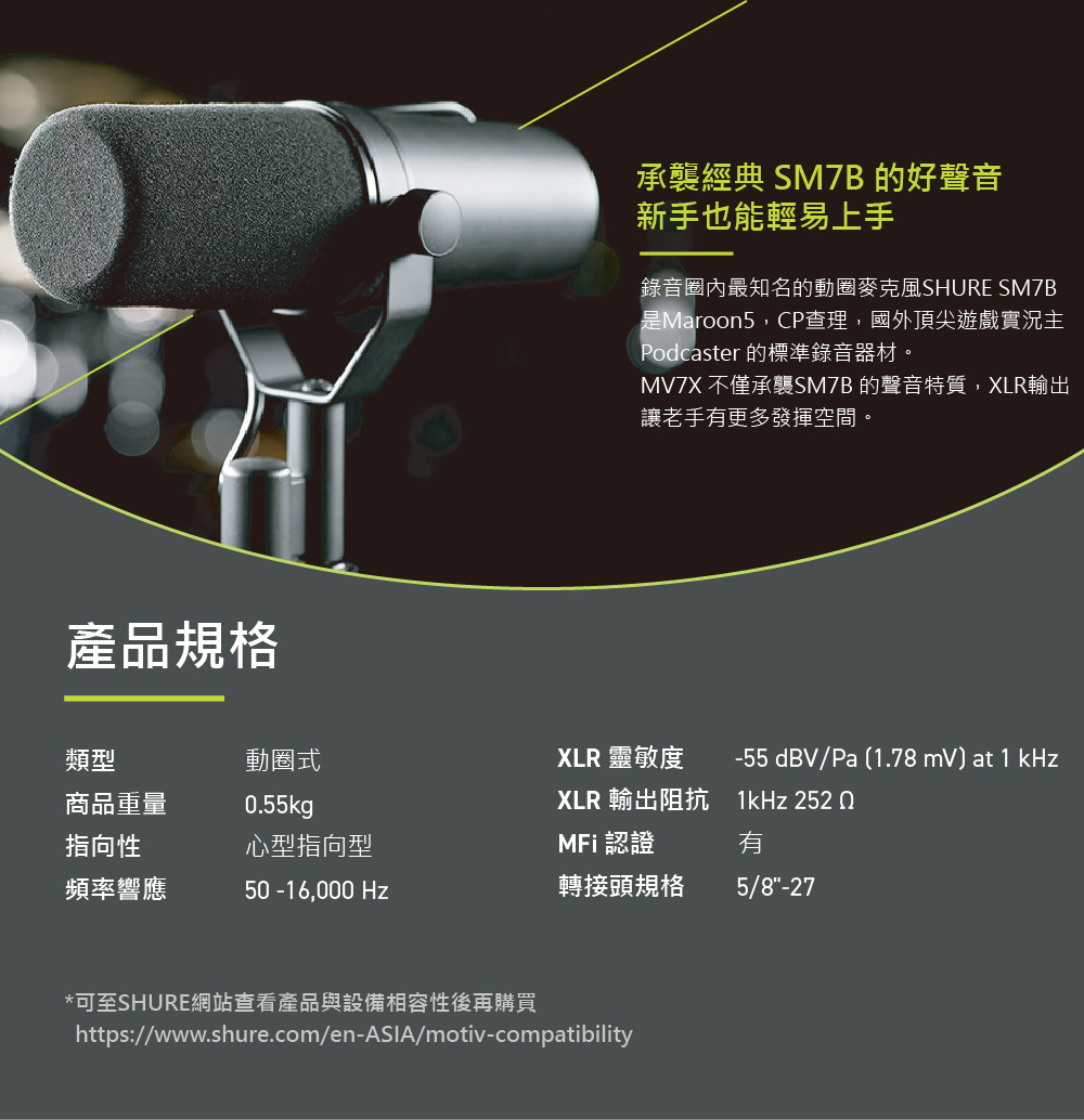 SHURE MOTIV MV7X - 詳情8