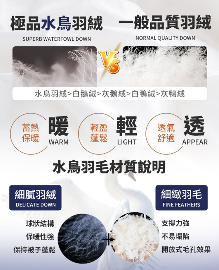 水鳥羽絨白鵝絨灰鵝絨白鴨絨灰鴨絨