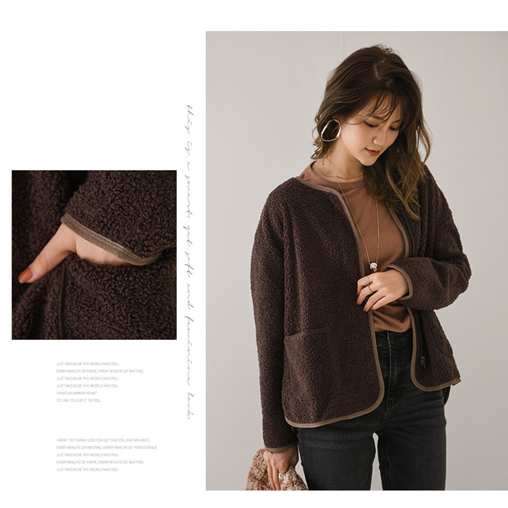 Amore 秋冬日韓羊毛羔絨親膚外套 秋冬氣質好穿搭 Momo購物網