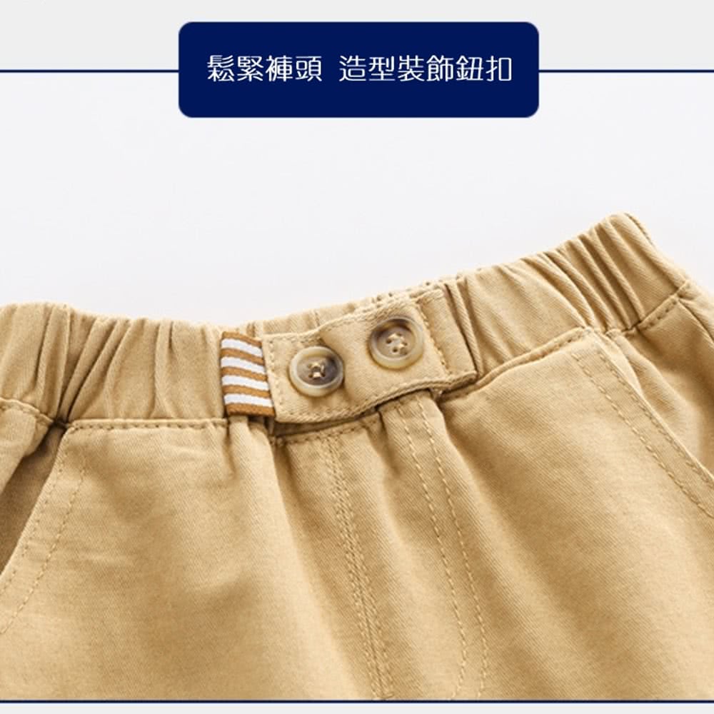 鬆緊褲頭 造型裝飾鈕扣 