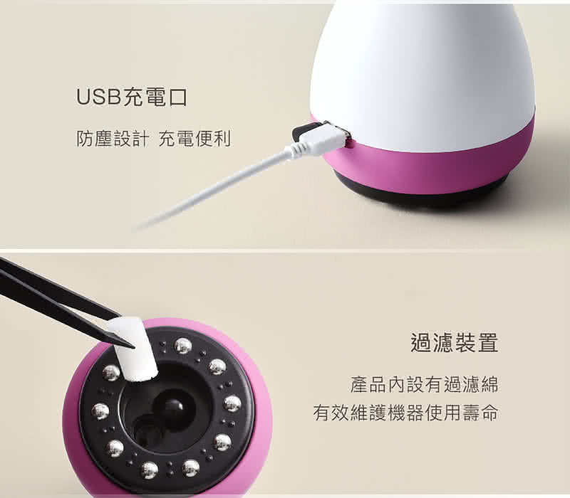 USB充電口 防塵設計 充電便利 過濾裝置 產品內設有過濾綿 有效維護機器使用壽命 