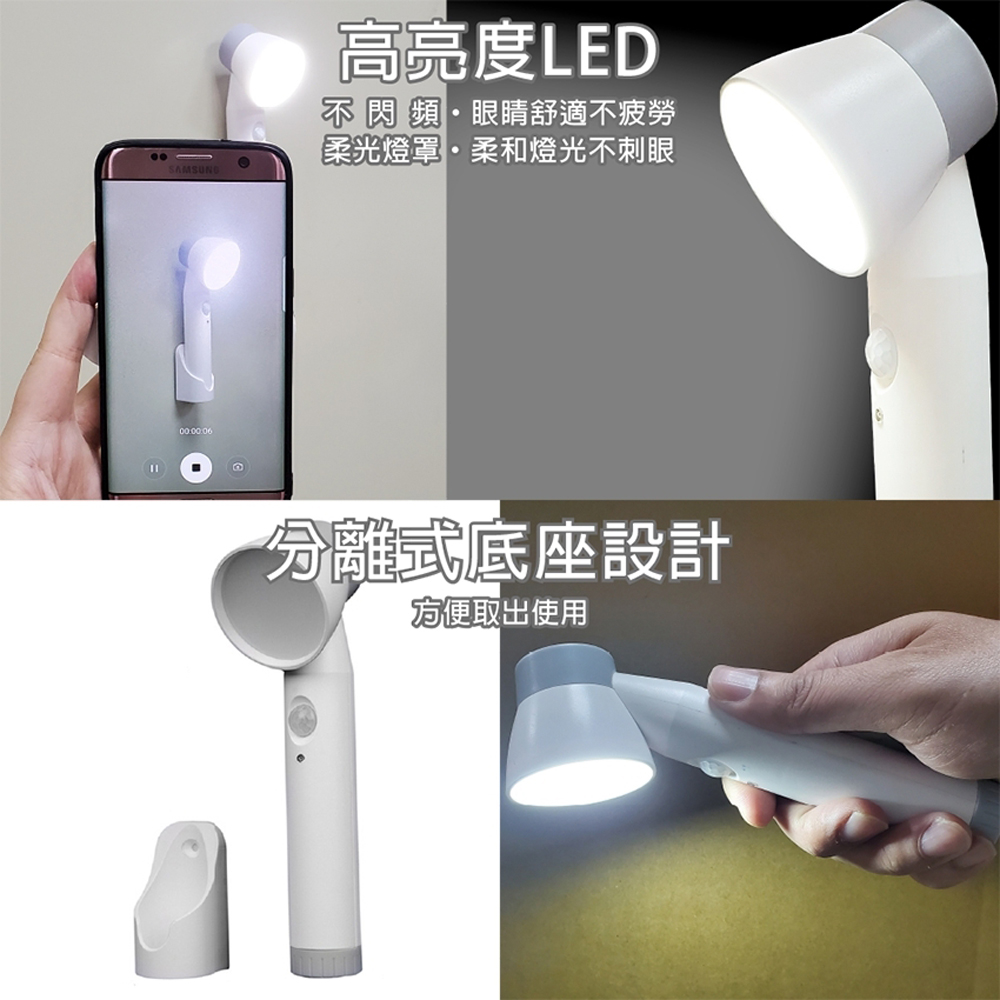 高亮度LED 不閃頻。眼睛舒適不疲勞 柔光燈罩。柔和燈光不刺眼 分離式底座設計 方便取出使用