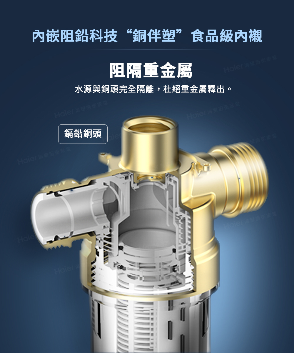 水源與銅頭完全隔離,杜絕重金屬釋出。