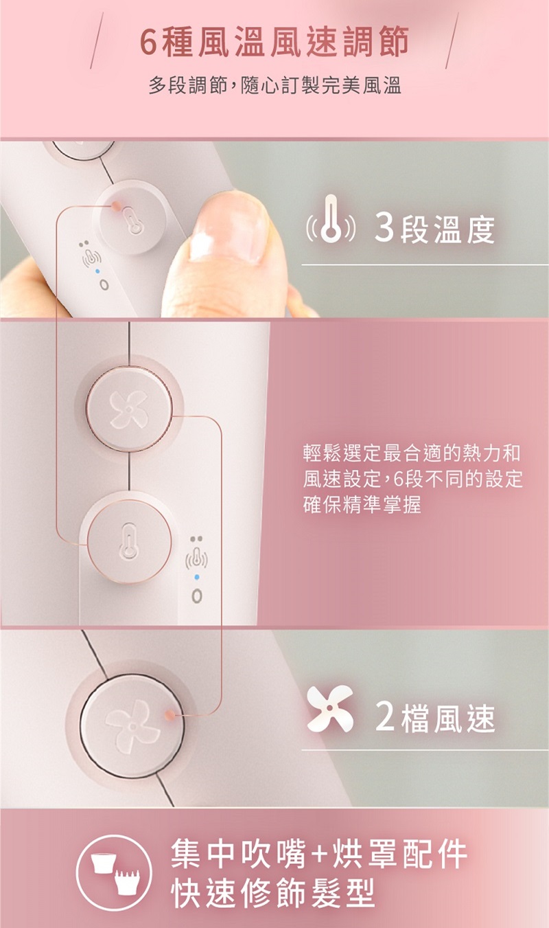 多段調節,隨心訂製完美風溫