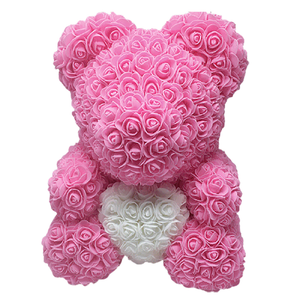 Hp生活百貨批發 愛心玫瑰花熊25公分聖誕情人節禮物生日禮物手工禮物 聖誕 情人節禮物 玫瑰花熊 Momo購物網