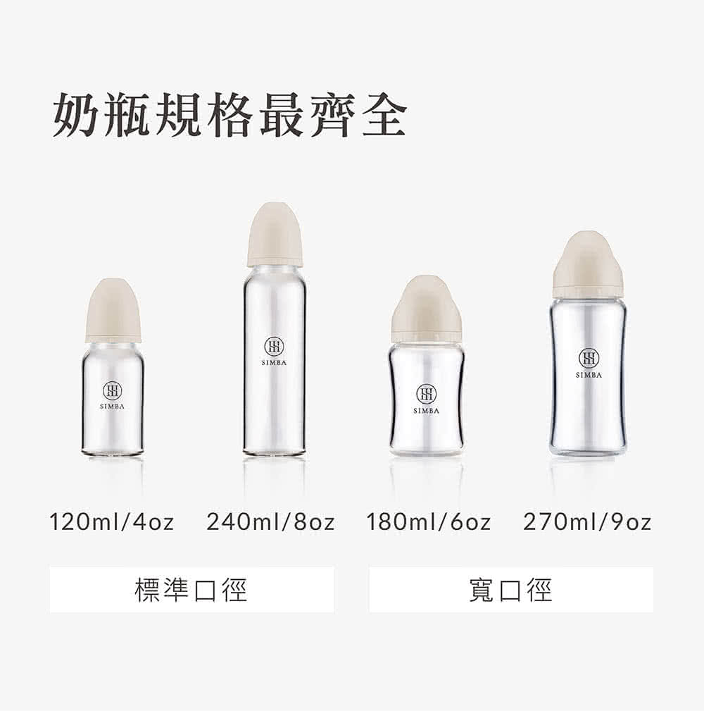 奶瓶規格最齊全 標準口徑 寬口徑 