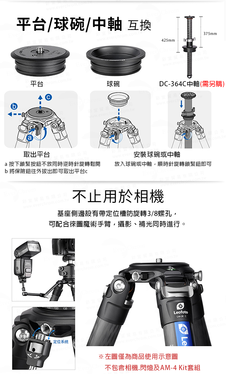 可配合徠圖魔術手臂,攝影、補光同時進行。